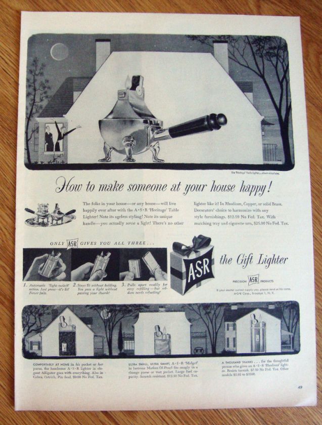 1950 ASR Lighters Ad Shows 7 Lighters  