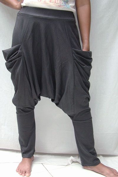 UniSex Hammer Boho Drop Crotch Harem Sweat Pants Women M, Men S  