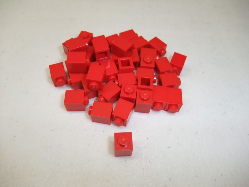 1X1 STANDARD BRICK   RED 40 PACK  