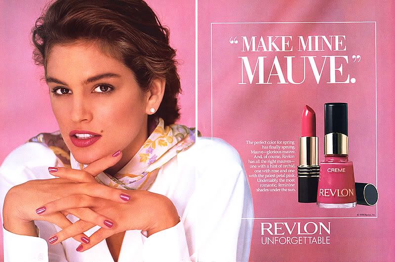 1990 Revlon Cindy Crawford Spring makeup magazine ad  