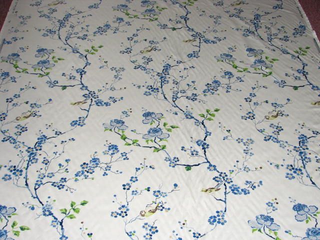   Japanese Kimono Birds Flowers Printed Sanderson Maia Fabric  