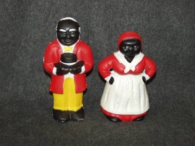 Black Americana salt and pepper shakers, mammy and pappy, porcelain, japan,  empress, Aunt Jemima Uncle Moses