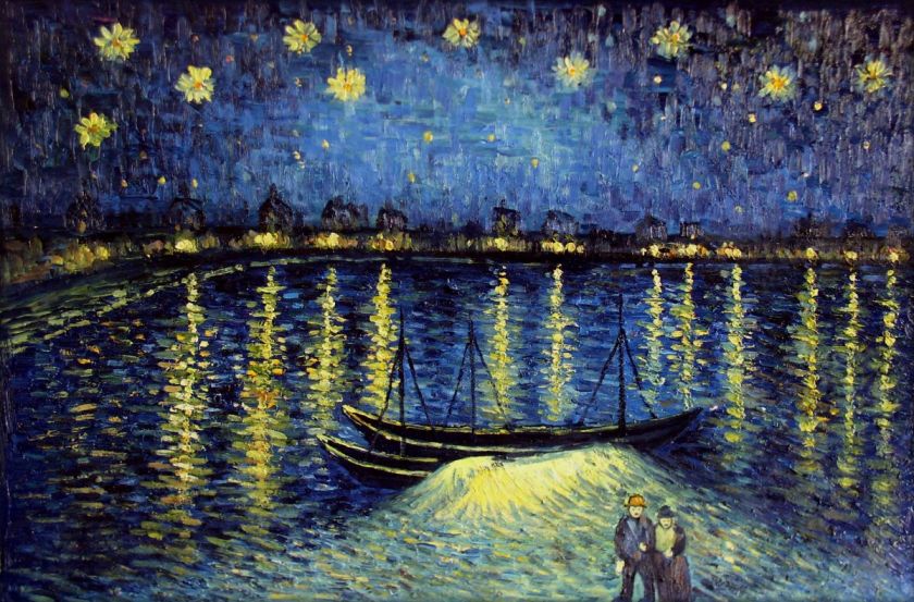   Painted Oil Painting Repro Van Gogh Starry Night over the Rhone  