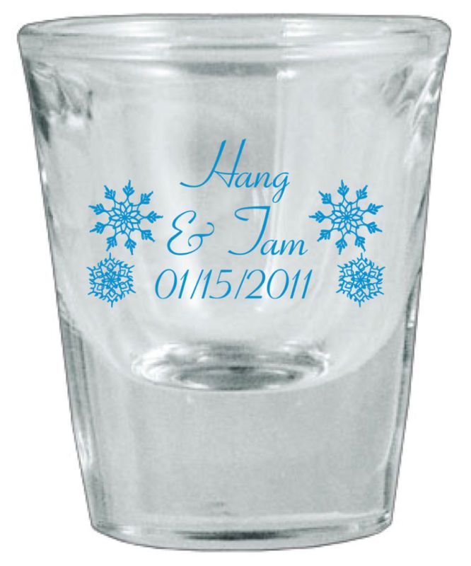 144 Personalized Glass 1oz Wedding Favor Shot Glasses  