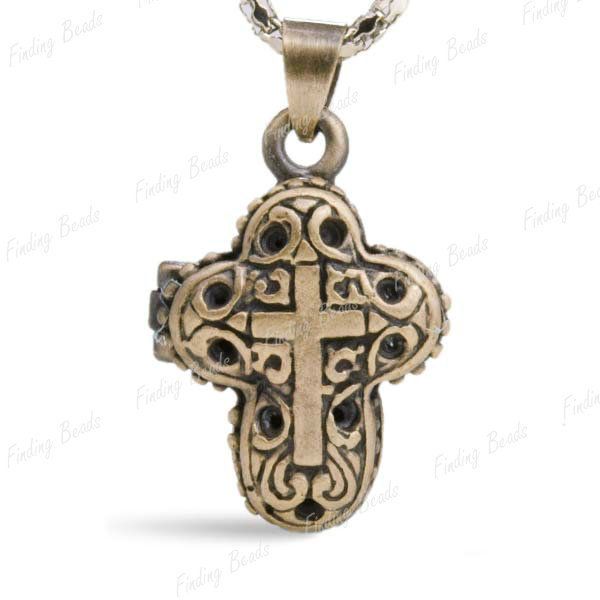 Wish Box Pendants Antique Brass THE CROSS MB0538 4  