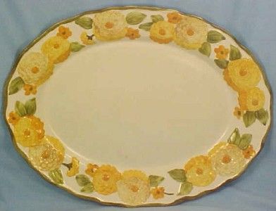 SCULPTURED ZINNIA SERVING PLATTER Metlox Poppytrail VG  