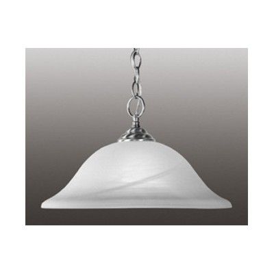 NEW 1 Light Pendant Lighting Fixture, Brushed Nickel, White Alabaster 