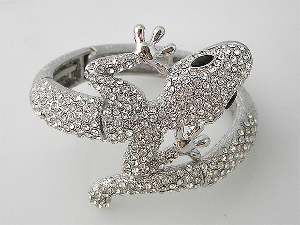 Lizard Gecko bracelet bangle w Swarovski Crystal B144  