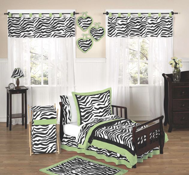 JOJO DESIGNS CHEAP BLACK WHITE GREEN AND ZEBRA GIRL TODDLER CHILDREN 