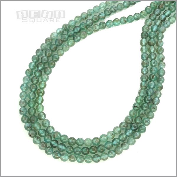 15.5+ Natural Aqua Green Apatite Round Beads ap. 5mm  