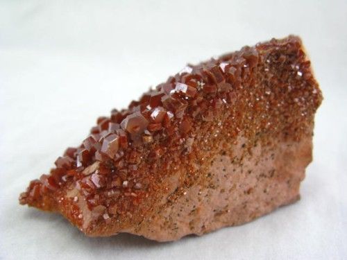 hexagonal Gemmy vermeil VANADINITE on matrix  M008  