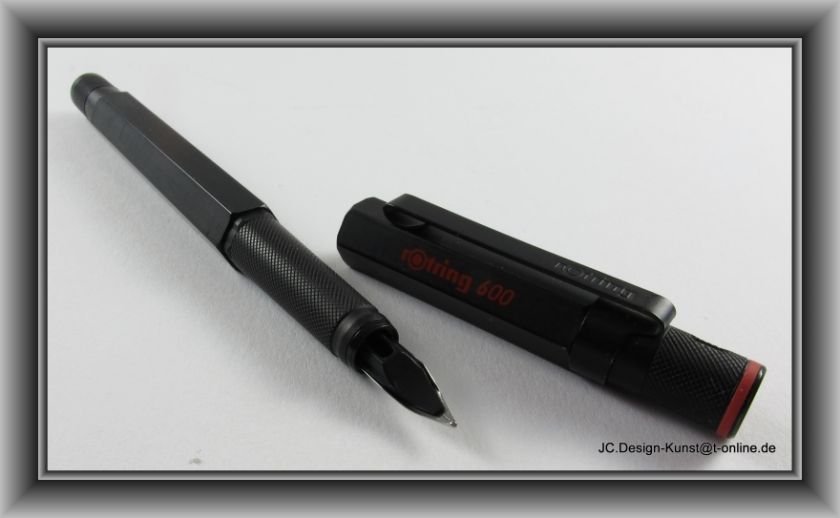 Rotring 600 Old Style black Fountain Pen, M Nib, used top condition 