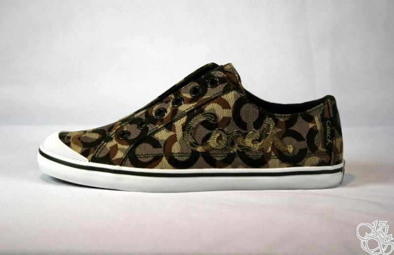 COACH Keeley Op Art C Olive Slip On Loafer Sneakers Shoes A1612 New 