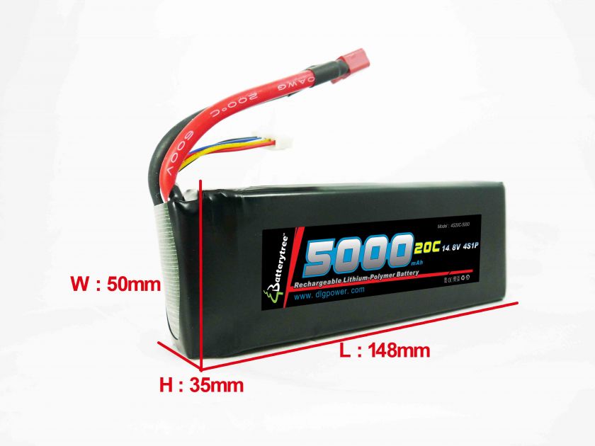   RC Battery 20C 40C 5000mAh 14.8V 4S High Discharge LiPo Li Po  