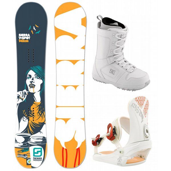 Sierra V Spot 142 Womens Snowboard + Morrow Wildflower Bindings + DC 