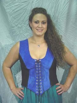 BUTW Black Leather lace up bodice sz 18 _ 1666B  