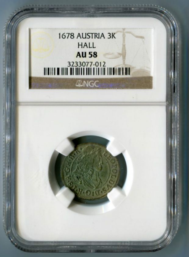 1678 Austria 3K Hall NGC AU58  