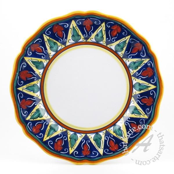 Set of 4 Dinner Plates   Handmade in Deruta, Italy  