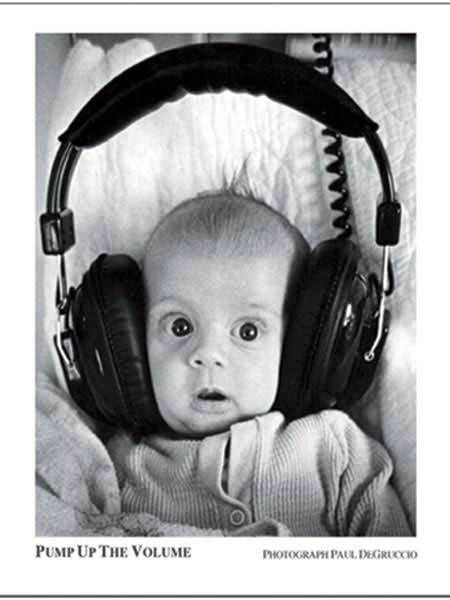 Pump Up The Volume Poster Baby With Headphones 16x20  