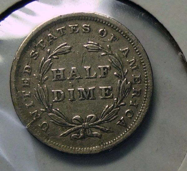 1837 NO STARS HALF DIME XF  