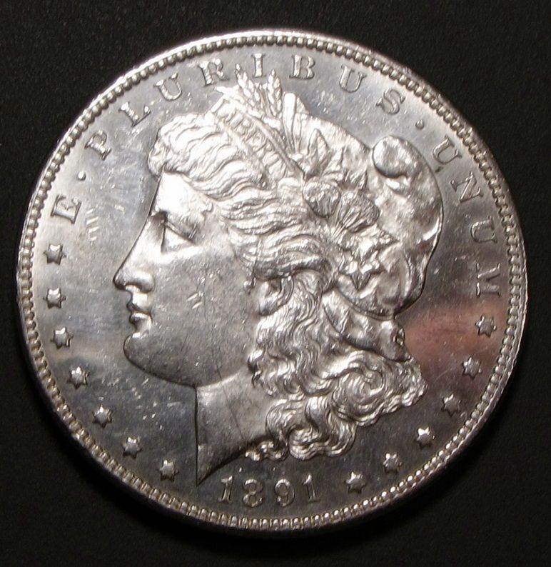 1891 CC MORGAN DOLLAR SHARP BU  