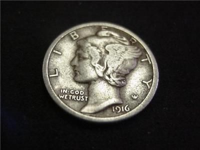 1916 D MERCURY DIME HIGH END VERY FINE VF BEAUTY ALMOST XF *RARE 