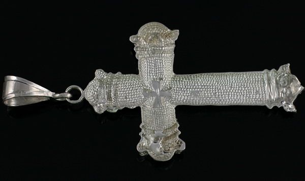 Vintage Sterling Silver Pendant Cross 4 BIG Ornate  