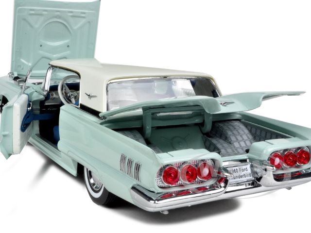 1960 FORD THUNDERBIRD HARD TOP BLUE 1/18 DIECAST CAR MODEL BY SUNSTAR 