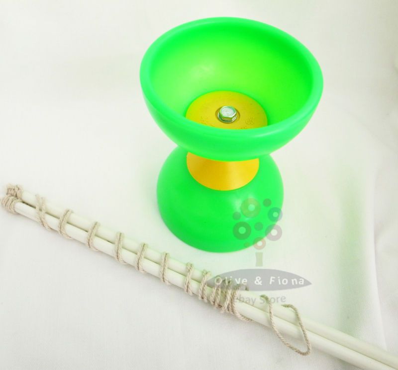 Green Diabolo Juggling Spinning kit Chinese Yo Yo Toy  