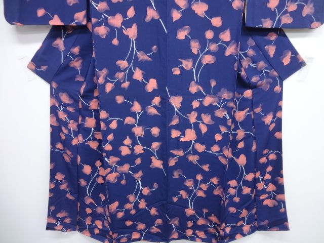 20272# Japanese KIMONO SILK / DYED FLOWERED BRANCH  