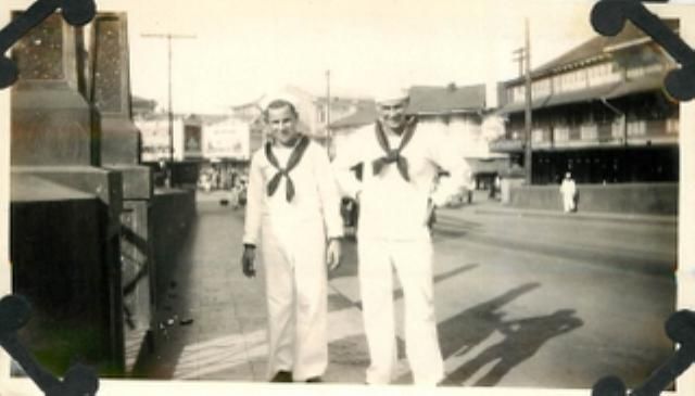 MANILA PHILLIPPINES Sailors in Street 1920s SNAPSHOT  