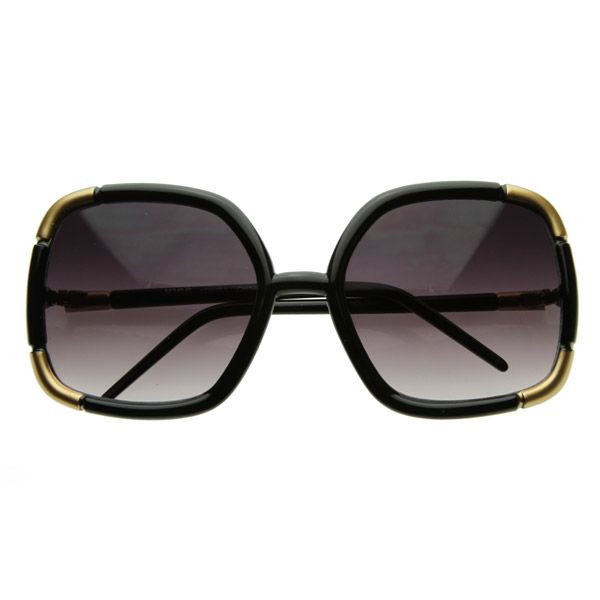 Celebrity Square Oversize LA TMZ Sunglasses 2597 Black  