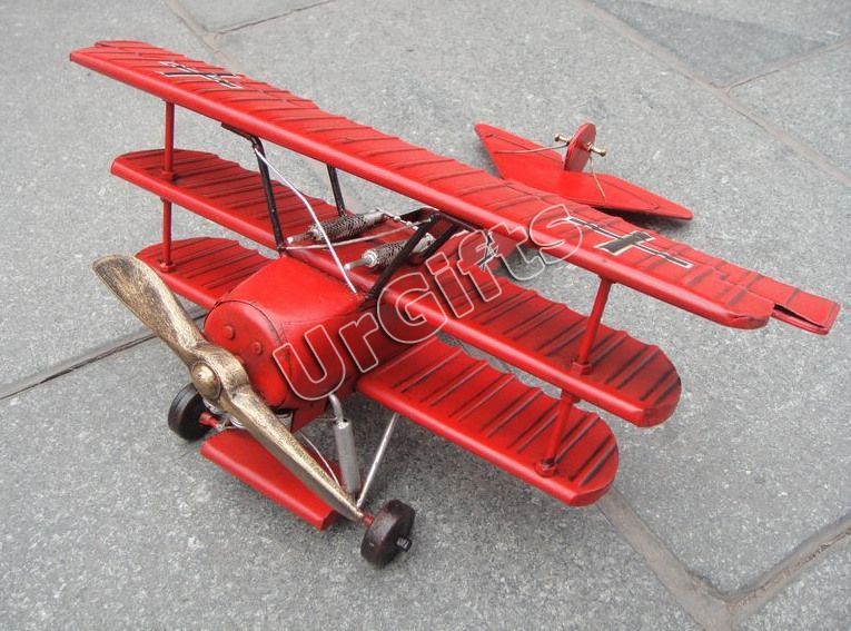 Vintage WWI German Fokker DR1 Triplane Red Baron Plane  