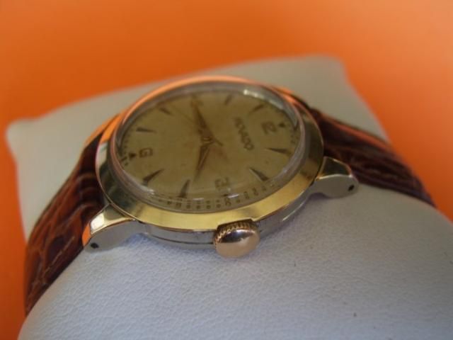 RARE 1950S MOVADO SOLID GOLD TOP MANUAL MVT CAL C261A  