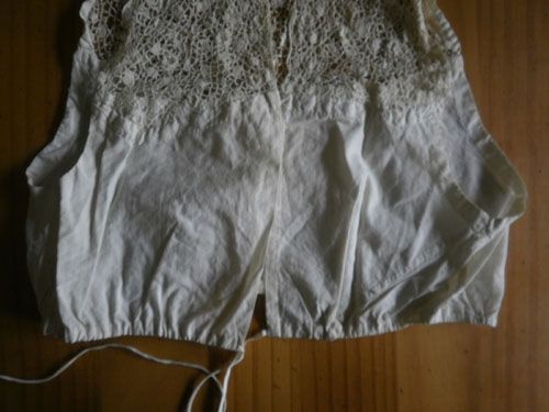 FRENCH ANTIQUE CACHE CORSET * CROCHET LACE HANDMADE  