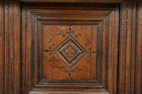 Antique English Carved Oak Court Cupboard, Sideboard, Buffet, Hutch 