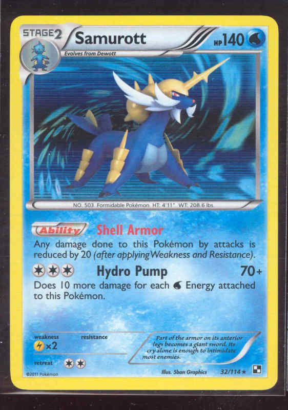 Pokemon SAMUROTT 32/114 Black & White RARE HOLO MINT  