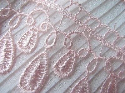 Drops~ Venise Lace Trim~ 2yds ~PINK~ Fringe~ Lampshade~ Tablecloth 