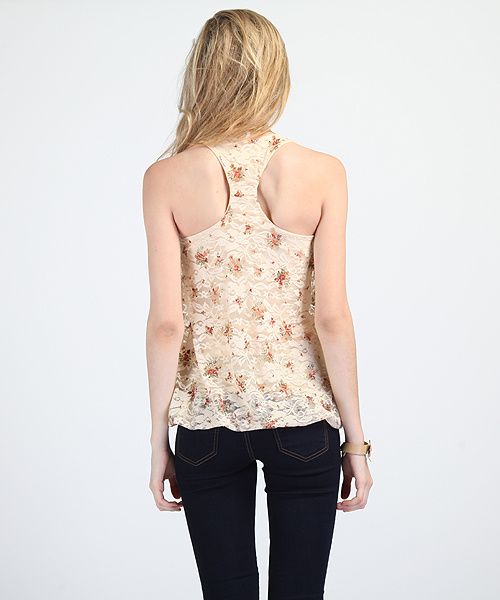   Sleeveless Bubble BLOUSE w/ Pearl Necklace Racerback Tank Top  