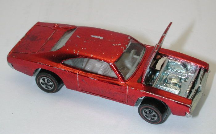 Redline Hotwheels Red 1969 Custom Charger  