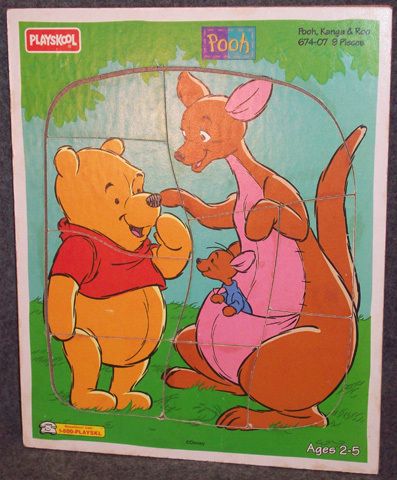 Playskool WINNIE POOH KANGA ROO 9 PC WOODEN PUZZLE  