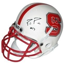 PHILIP RIVERS Signed NC STATE WOLFPACK MINI HELMET PBA  