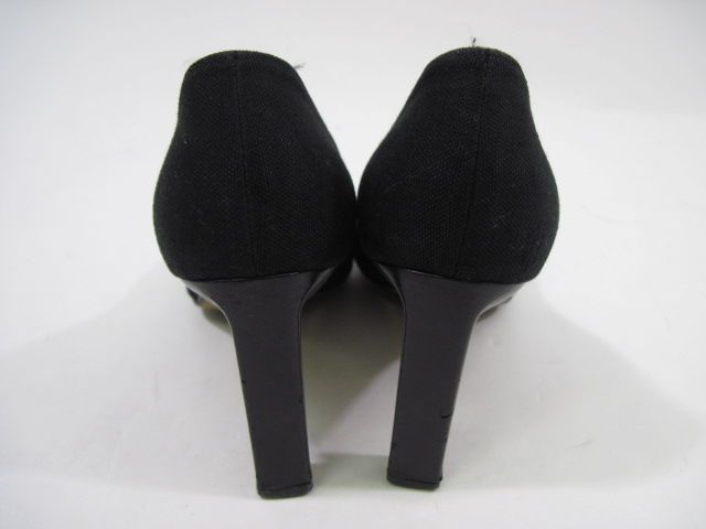 RICHARD TYLER Black Canvas Heels Pumps Shoes Sz 6.5  