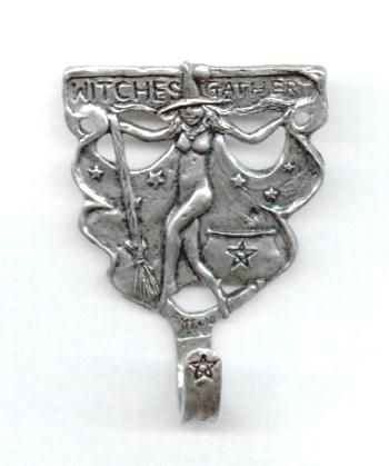 Witches Gather Wall Hook   Pewter  