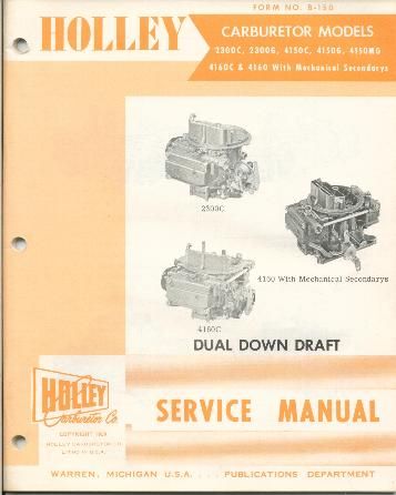 FORD TRI POWER HOLLEY CARBURETOR SERVICE MANUAL  