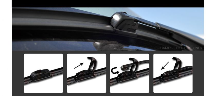 BRACKETLESS DUAL RUBBER WINDSHIELD WIPER BLADES 24+21  