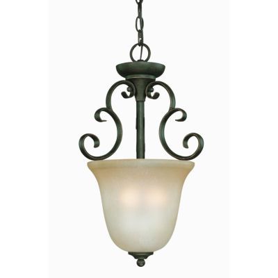 NEW 3 Light Pendant Lighting Fixture, Mocha Bronze, Cream Glass  