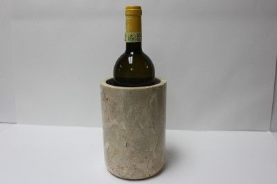 GENUINE MARBLE BOTTLE WINE COOLER NIB   CREAM/BEIGE/PEACH  