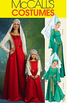 GIRLS KIDS Medieval Renaissance Princess Pattern Sz 3 8  