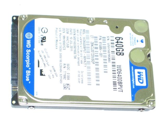 WESTERN DIGITAL WD6400BPVT 640GB SATA LAPTOP HARD DRIVE  